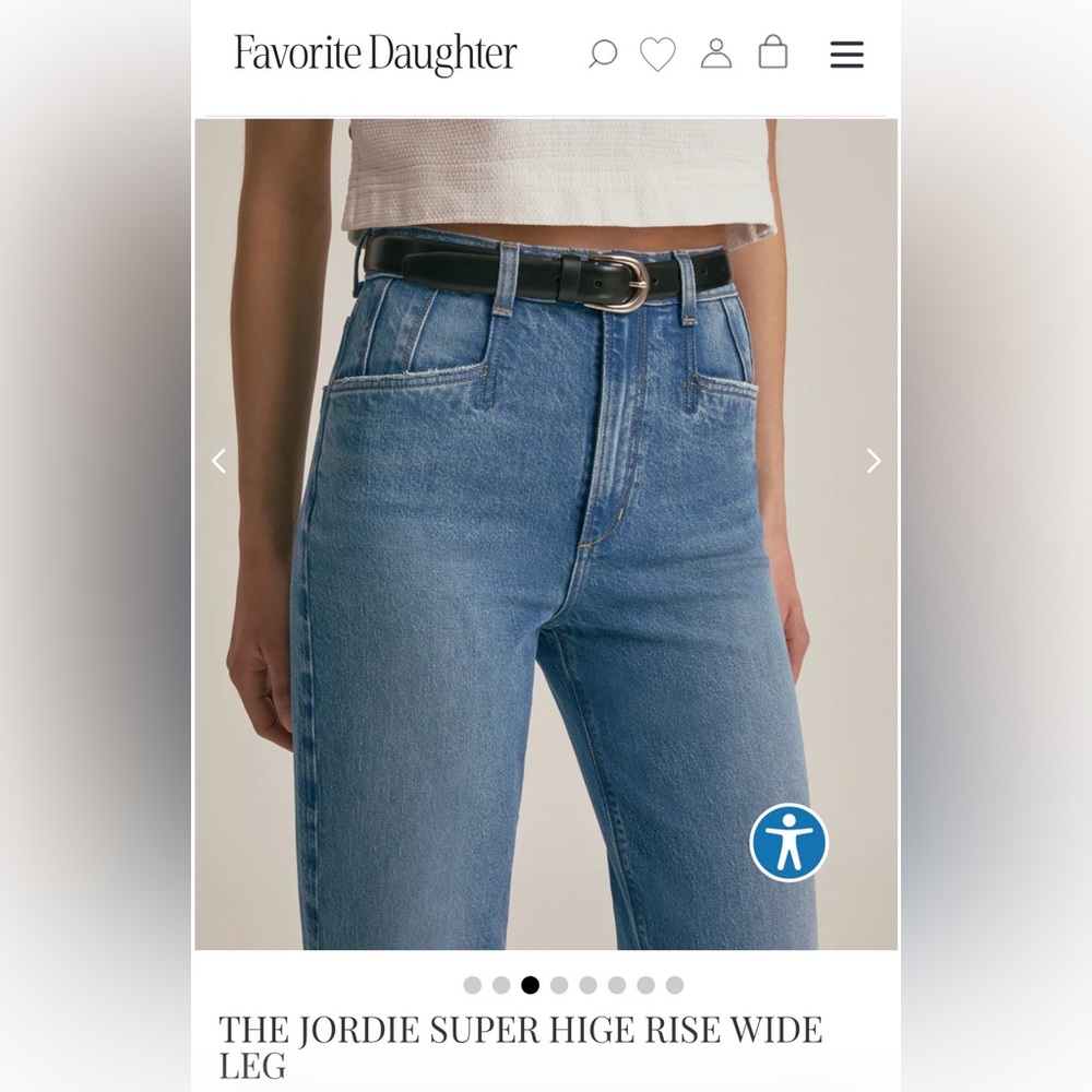 Favorite Daughter The Jordie Super High Rise Wide Leg. Color: Crosby, sz 29 NWT - Picture 3 of 13